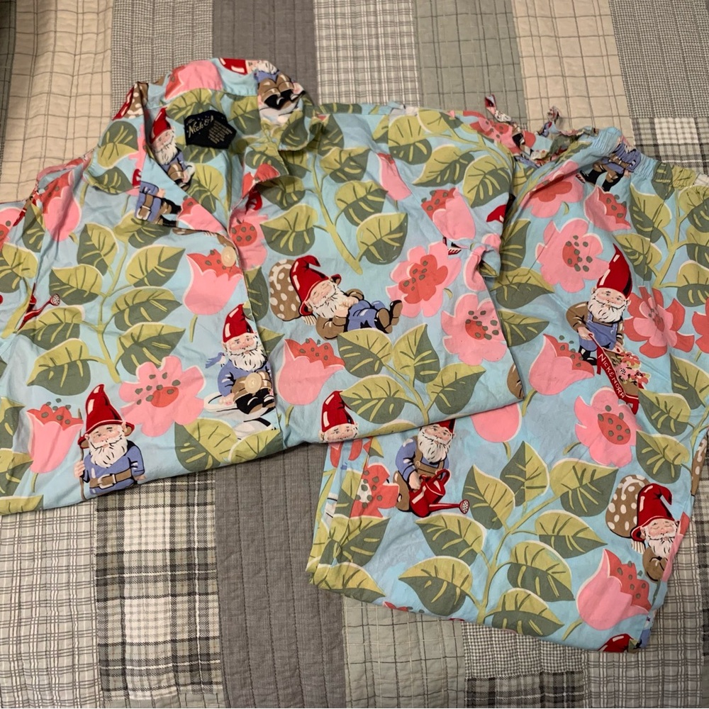 Nick and Nora Gnome PJ Set